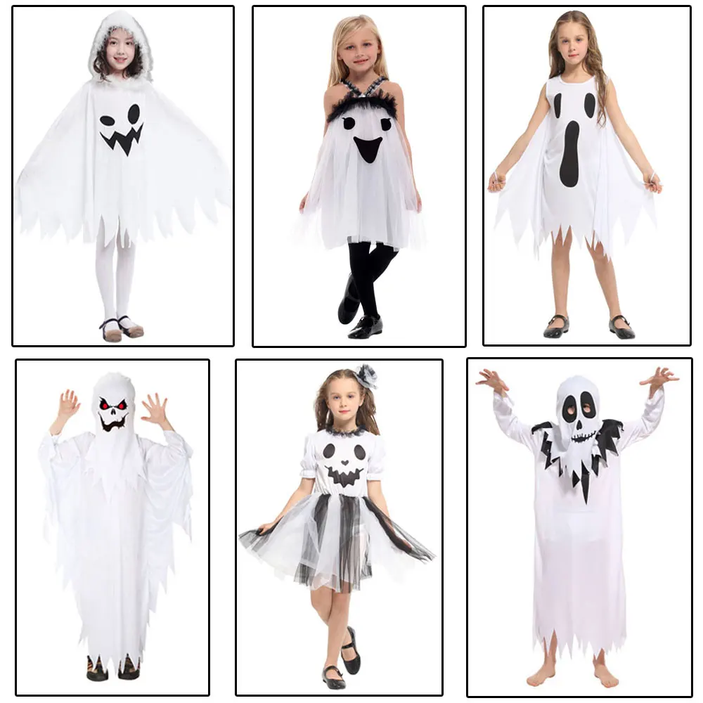 Top Trends: Umorden Purim Carnival Halloween Scary Costumes Kids Children White Ghost Costume Cosplay Robe For Boys Girls Shoppable Styles