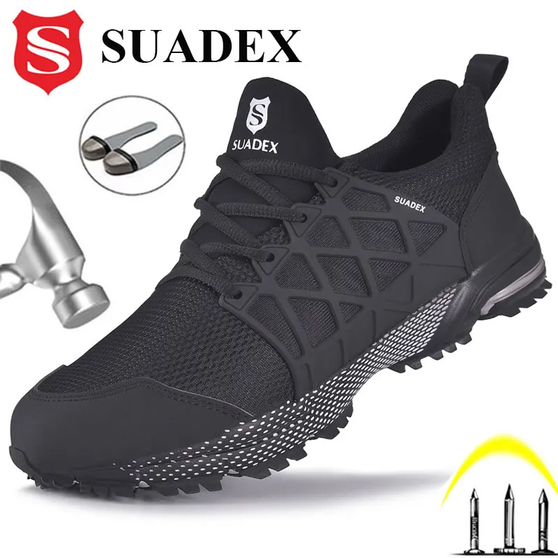 Top Trends: SUADEX Safety Shoes Breathable Steel Toe Boots Anti-smashing Safety Work Shoes Lightweight Men Women Work Sneaker EUR Size 37-48 Shoppable Styles