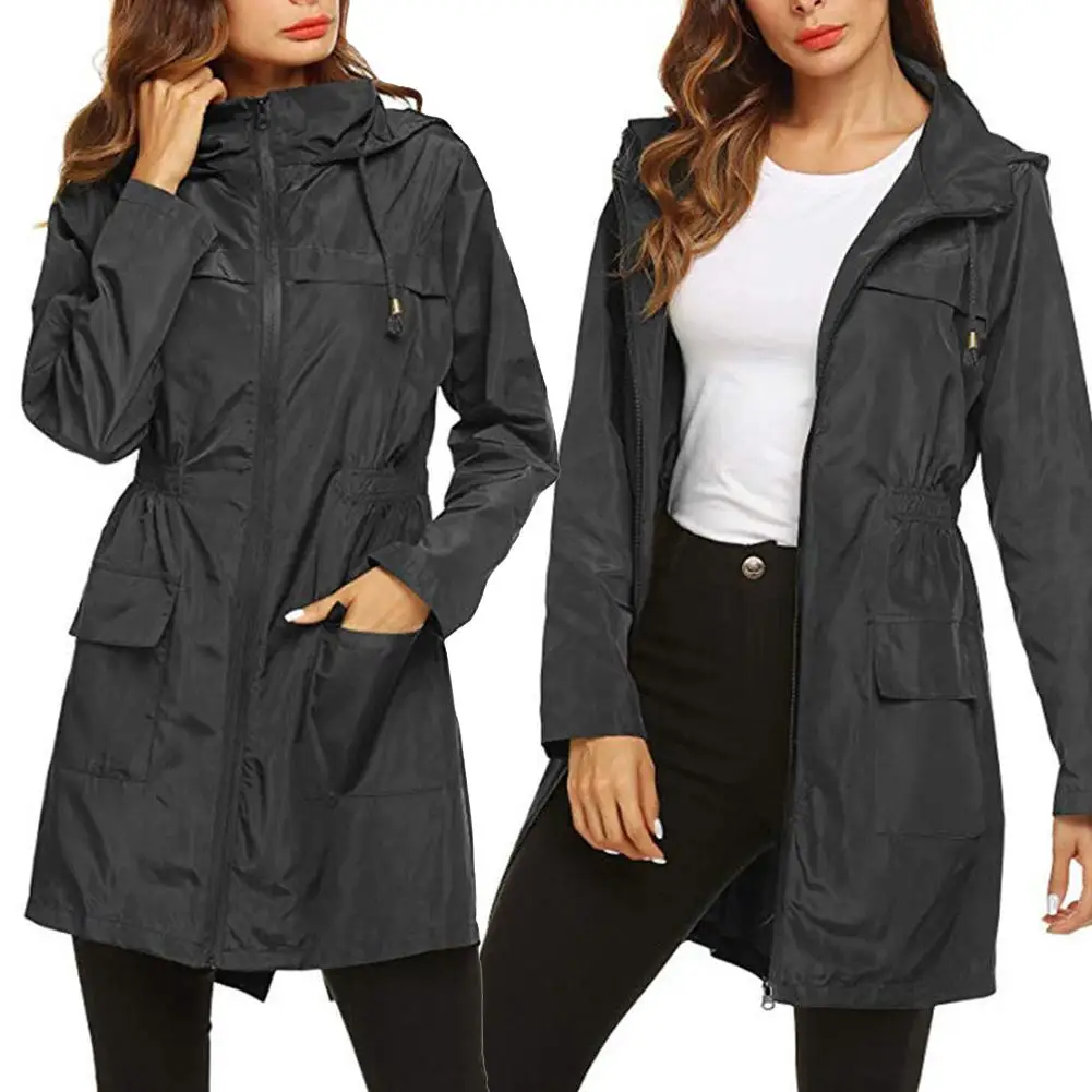 Top Trends: Fashion Women Outdoor Jacket Women Trench Coat Autumn Winter Outdoor Climbing Windproof Waterproof Long Jacket Hooded Shoppable Styles - Image 3