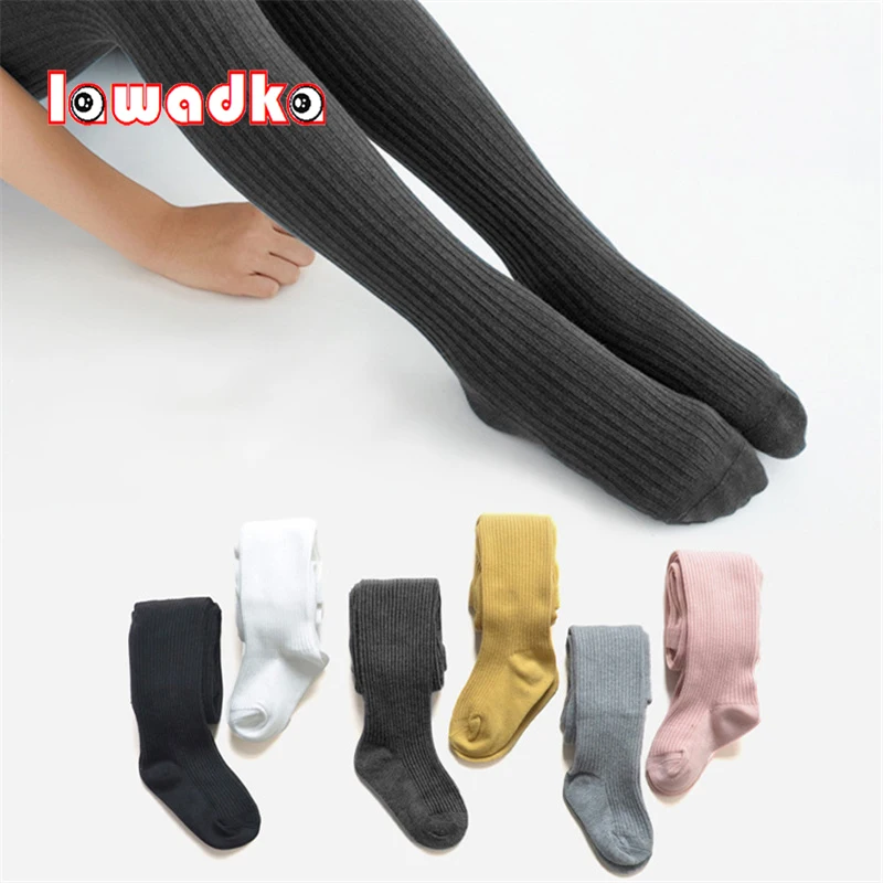 Top Trends: Lawadka Spring Autumn Children Tights For Girls Cotton Knitted Kid&#039;s Girls Pantyhose Solid Soft Baby Leggings White Black Tight Shoppable Styles