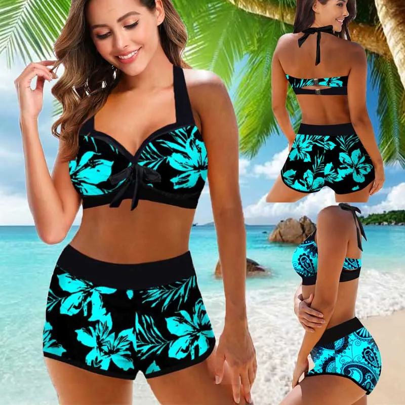 Top Trends: 2022 New High Waist Bikini Sexy Swimsuit Women Print Bathing Suit Bikini Set Plus Size Swimwear Female Beach Swimming Suit Shoppable Styles