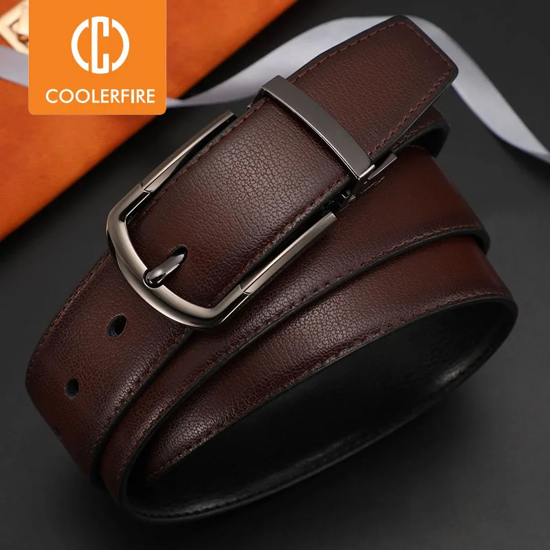 Top Trends: Men Genuine Leather Belt 100cm 110cm 120cm 130cm 140cm 150cm 160cmReversible Buckle Brown And Black Business Dress Belts For Men Shoppable Styles