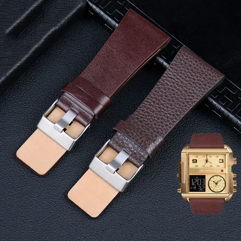 Top Trends: Genuine Leather Watchband For Diesel DZ7396DZ1206 DZ1399 DZ1405 Watch Band Litchi Grain 22 24 26 27 28 30 32 34mm Strap Bracelet Shoppable Styles