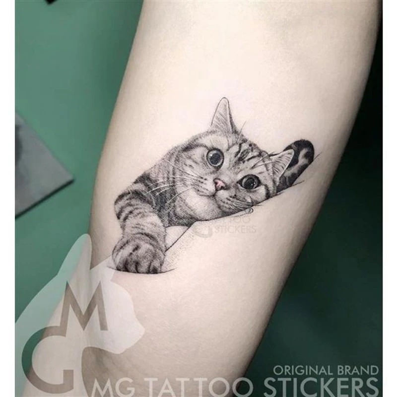 Top Trends: Tatoo Waterproof Cat Japanese Cute Pet Arm Semi Permanent Tattoo Cat Animal Funny Tattoo Sticker Temporary Tattoos For Men Women Shoppable Styles