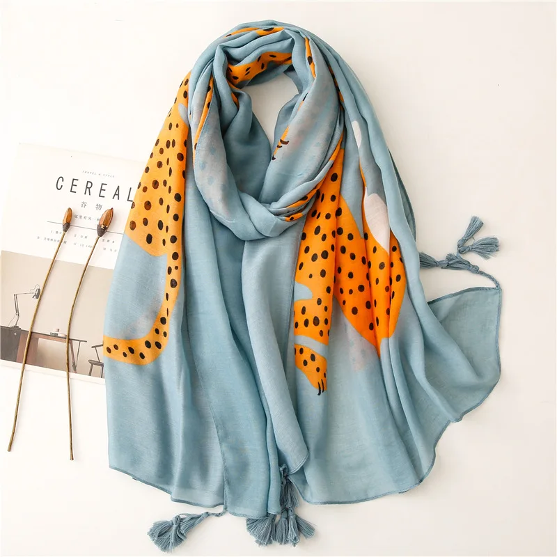 Top Trends: Lovely Colorful Animal Leopard Pattern Tassel Viscose Scarf Lady High Quality Shawls And Wraps Stole Foulards Muslim Hijab Sjaal Shoppable Styles