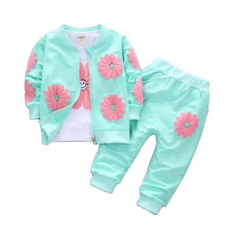 Top Trends: 2023 Real Roupas Infantis Children's Garment Spring And Autumn New Girl Pure Cotton Printing Three-piece Child Suit 0-4y Shoppable Styles