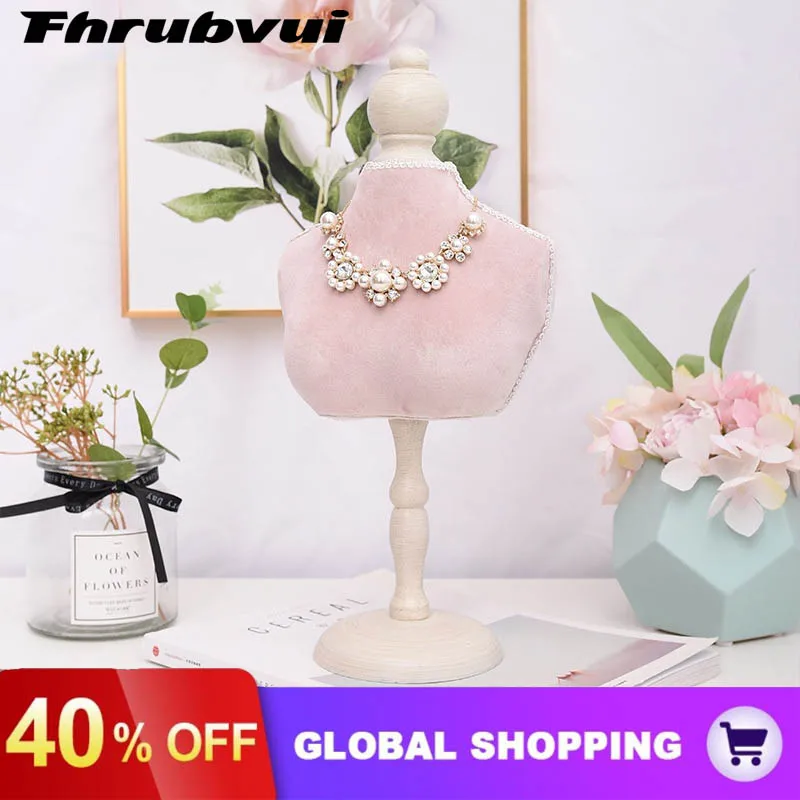 Top Trends: Pink Velvet Fashion Jewelry Display Rack Elegant Jewelry Stand Mannequin Jewelry Holder Necklace Bracelet Anklet Display Storage Shoppable Styles