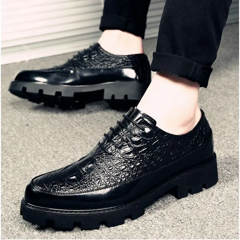 Top Trends: New Luxury Fashion Wedding Business Shoes Men Oxford Dress Shoes Crocodile Pattern Men Formal Shoes LH-67 Shoppable Styles