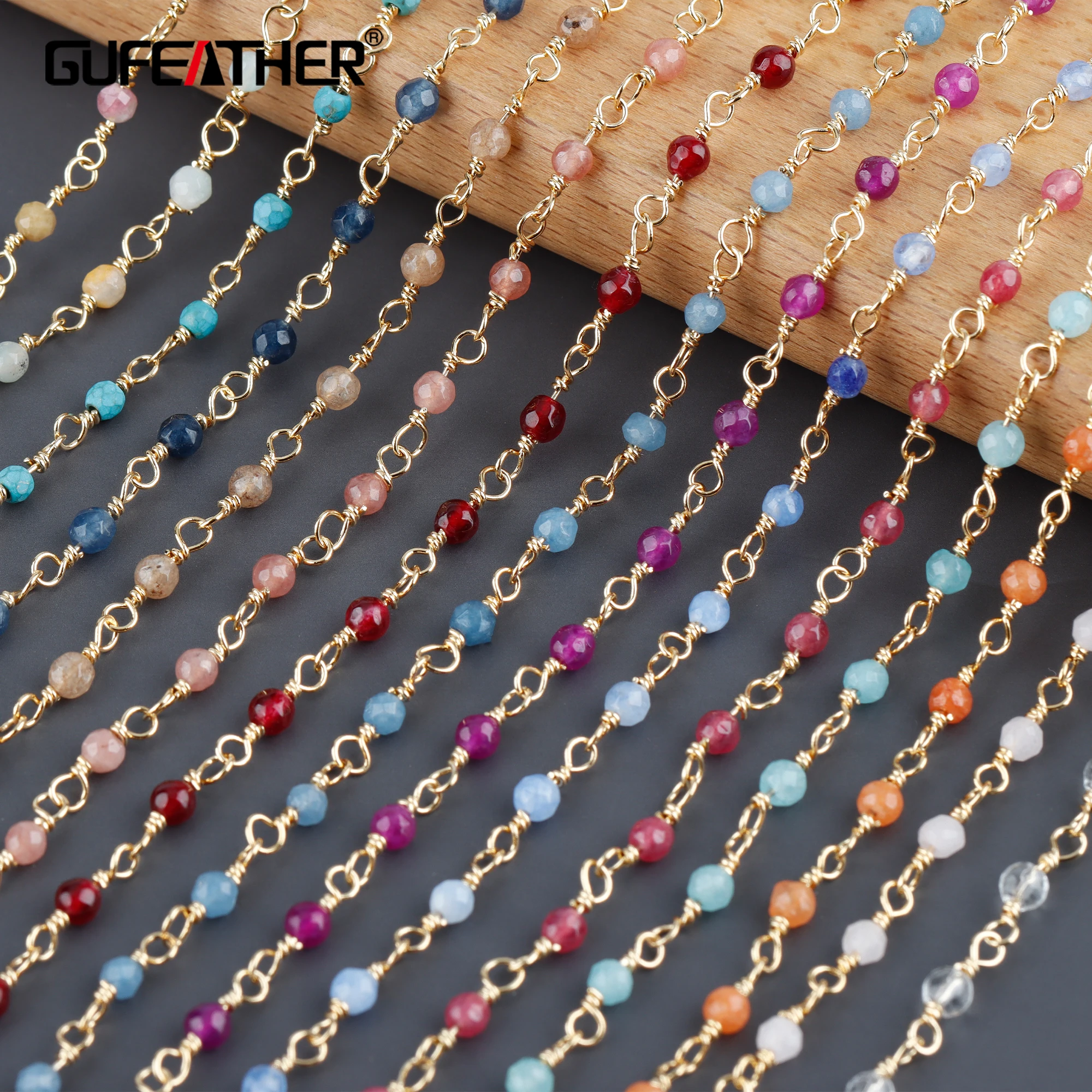 Top Trends: GUFEATHER C188, diy Chain, pass REACH, nickel Free, 18k Gold Plated, copper, natural Stone, diy Bracelet Necklace, jewelry Making, 1m / lot Shoppable Styles