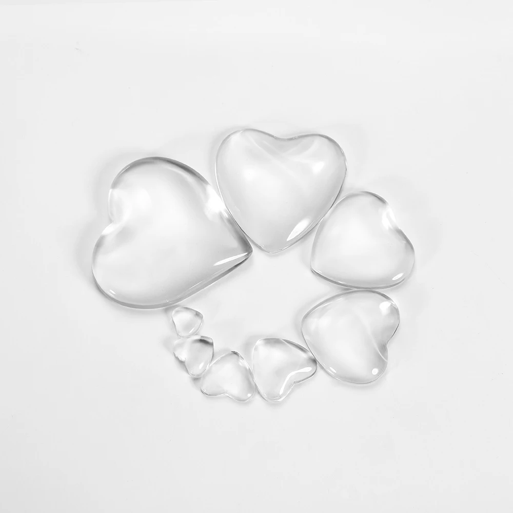 Top Trends: 10-50pcs 6-30 Mm Heart Shape Flat Back Glass Cabochon Transparent Clear Crystal Cabochon Cameo For Diy Jewelry Making Supplies Shoppable Styles