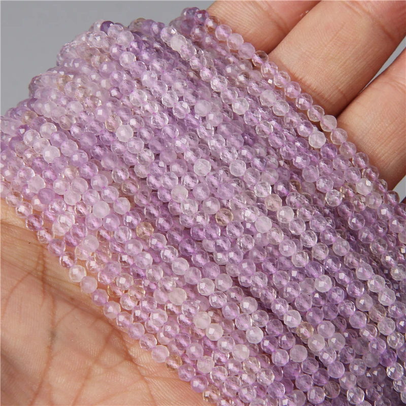 Top Trends: Small Natural Faceted Stone Beads Purple Mica 2 / 3 / 4mm Quartzs Amethysts Agates Fluorite Crystal Faceted Beads For Jewelry Making Shoppable Styles - Image 6