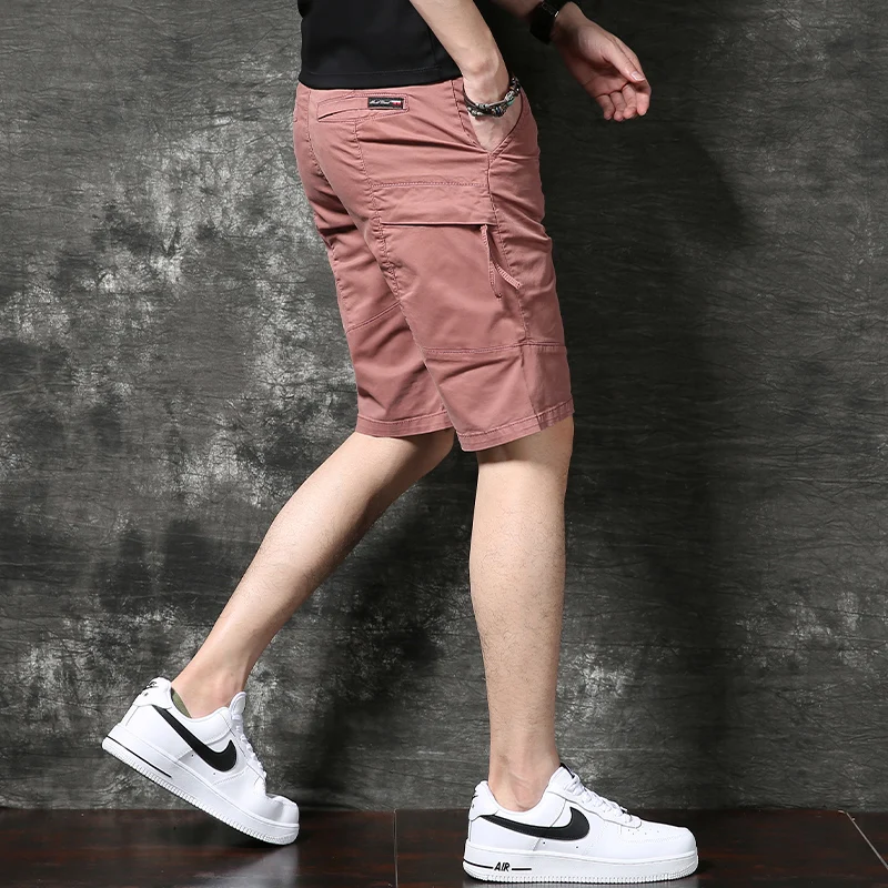 Top Trends: Summer Thin Cargo Shorts Men Fashion Korean Retro Red Loose Straight Casual Knee Length Pants Shoppable Styles