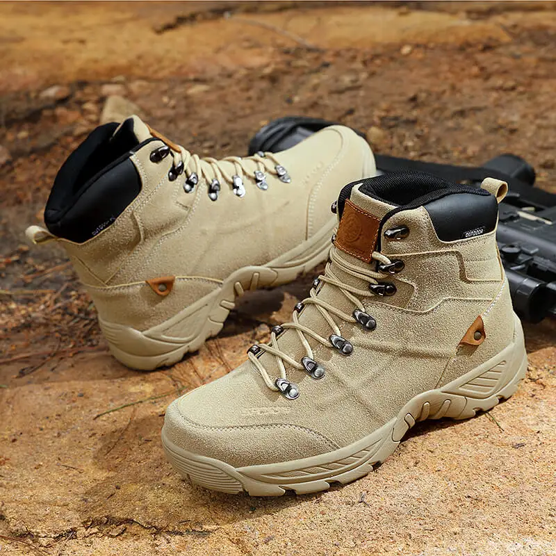 Top Trends: 2023 Outdoor Waterproof Desert Men Tactical Boots Suede Leather Hiking Shoes Men Sneakers Lightweight Combat Military Army Boots Shoppable Styles