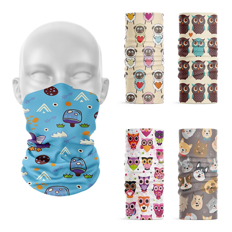 Top Trends: 3D Printed Mini Pattern Headscarf Fashion Women Summer Neck Gaiter Cute Cartoon Animal Tubular Hijab Scarf Face Seamless Bandana Shoppable Styles