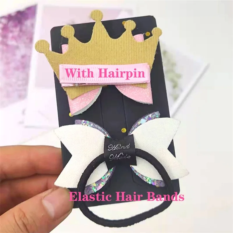 Top Trends: 1PCS Lovely Unicorn Leather Glitter 2.8 Inch Bow Elastic Hair Bands Hairpins Dance Party Korean Hair Accessories For Baby Girl Shoppable Styles - Image 2