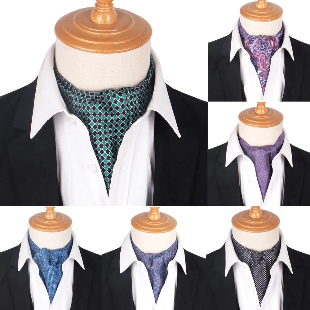 Top Trends: New Print Paisley Men Cashew Tie Wedding Formal Cravat Ascot Scrunch Self British Gentleman Polyester Soft Neck Tie Luxury Shoppable Styles