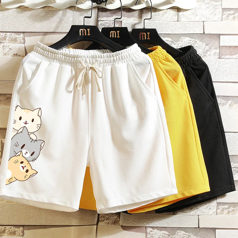 Top Trends: Men Shorts Student 2021 New Summer Thin Male Shorts Teenage Boy Korean Style Cartoons Cat Comfortable Plus Size 4XL 5XL S41 Shoppable Styles