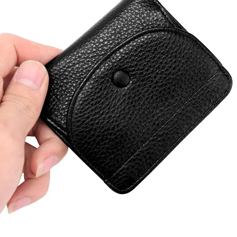 Top Trends: T195 Neat Girl Billfold Coin Organizer Lady Cowhide Small Handbag Top Layer Cow Leather Card Holder Bag Wallet Clutch Flap Purse Shoppable Styles - Image 2