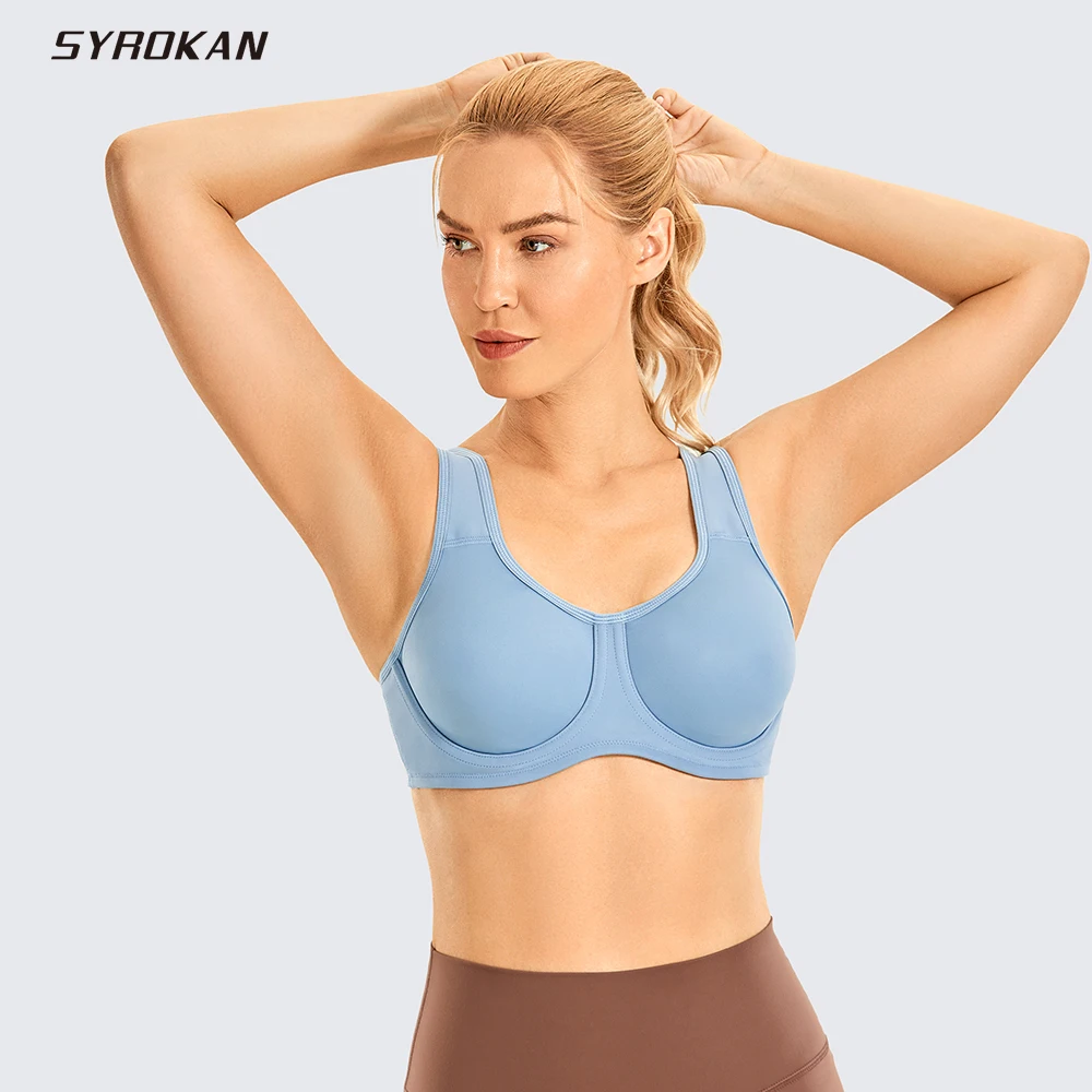 Top Trends: SYROKAN Women&#039;s Underwire High Support Plus Size With Adjustable Straps Sports Bra Big Size Running Bralette Top Shockproof Shoppable Styles