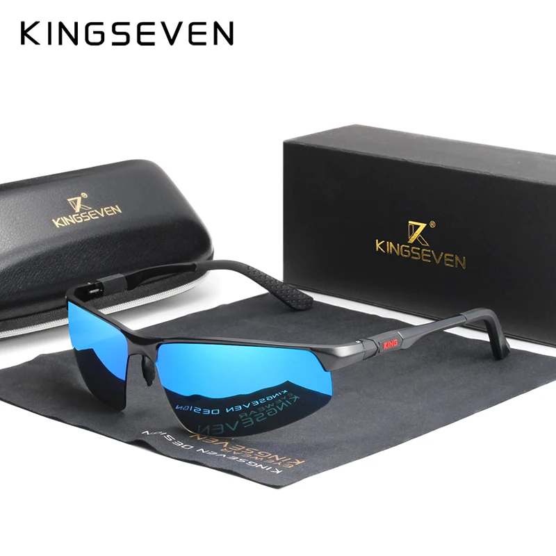 Top Trends: KINGSEVEN Driving Series Polarized Men Aluminum Sunglasses Blue Mirror Lens Male Sun Glasses Aviation Women For Men Eyewear 9121 Shoppable Styles