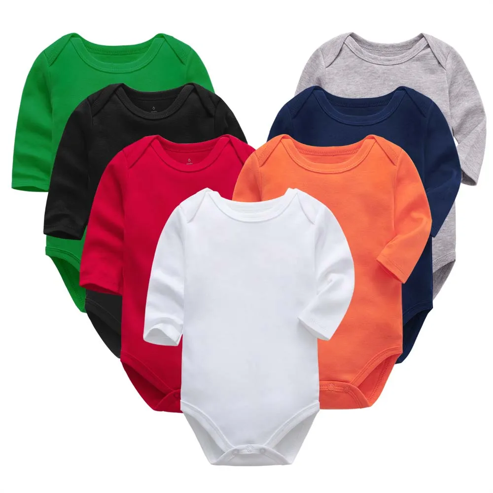 Top Trends: Autumn Winter Baby Girls Bodysuit Newborn Boys Long Sleeve Solid 100% Cotton 0-24 Months Baby Clothes Shoppable Styles