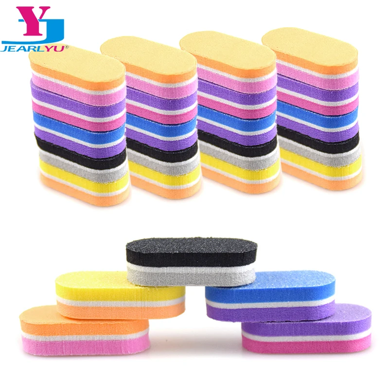 Top Trends: 50 Pcs Double Color Mini Nail Sponge Files Buffer Block Buffing Sanding Nails File Pedicure Manicure Tools Gel Nail Accessories Shoppable Styles