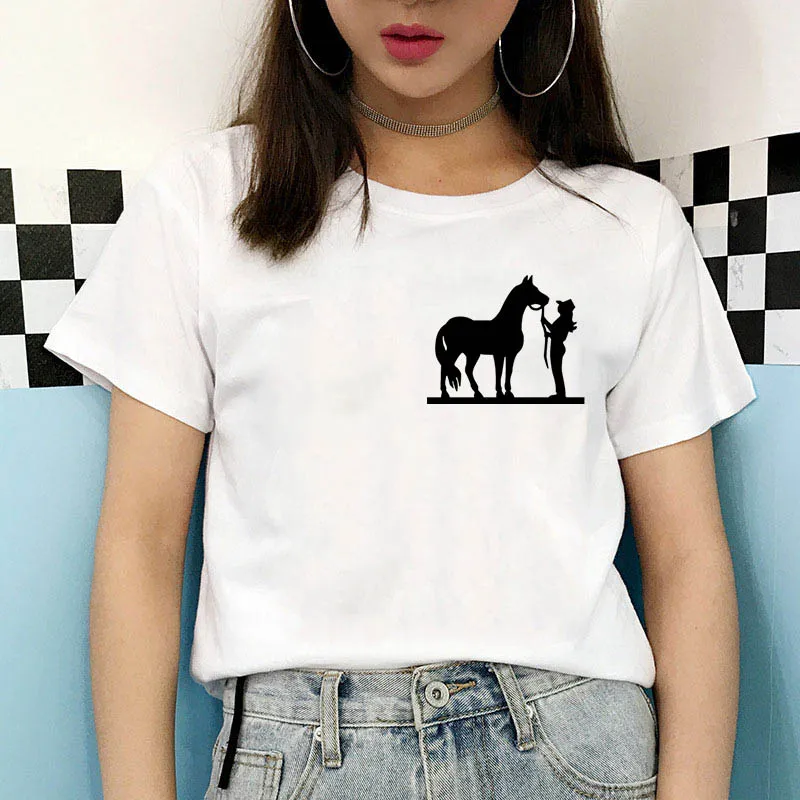 Top Trends: Punk COWGIRL AND HORSE T-shirt Women Sexy Tops Grunge Graphic T-shirt Harajuku Shirts For Women Aesthetic Tshirt Tee Tops Shoppable Styles - Image 4