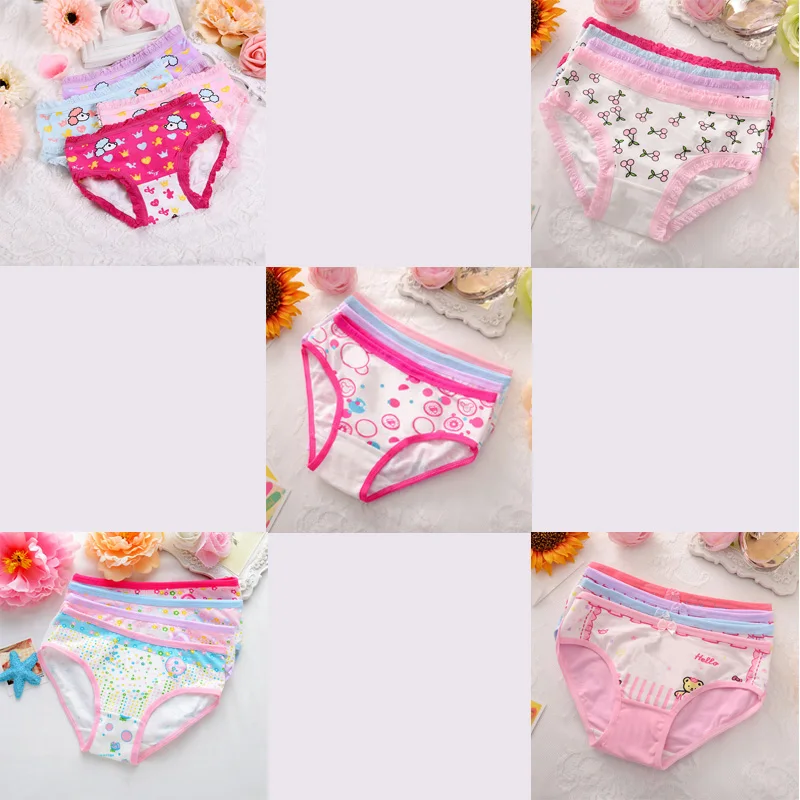 Top Trends: 4 Pieces / Lot 2-10Y Children Underwear Cotton Girls Panties Cute Cat Pattern Kids Boxer Briefs Child Soft Girl Pants Shoppable Styles