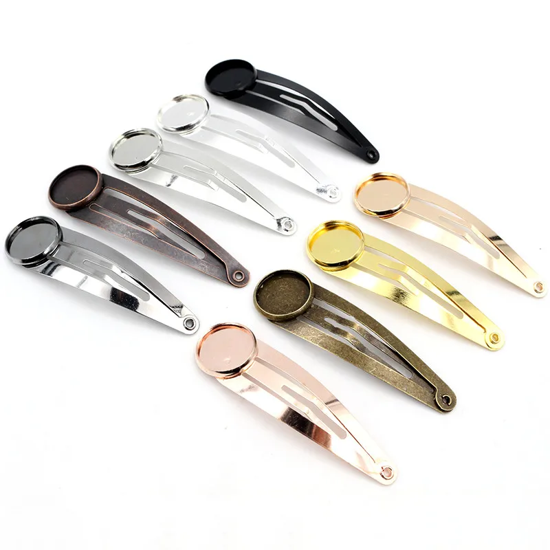 Top Trends: 12mm 20mm 10pcs High Quality Classic 8 Colors Plated Copper Material Hairpin Hair Clips Hairpin Base Setting Cabochon Cameo Base Shoppable Styles