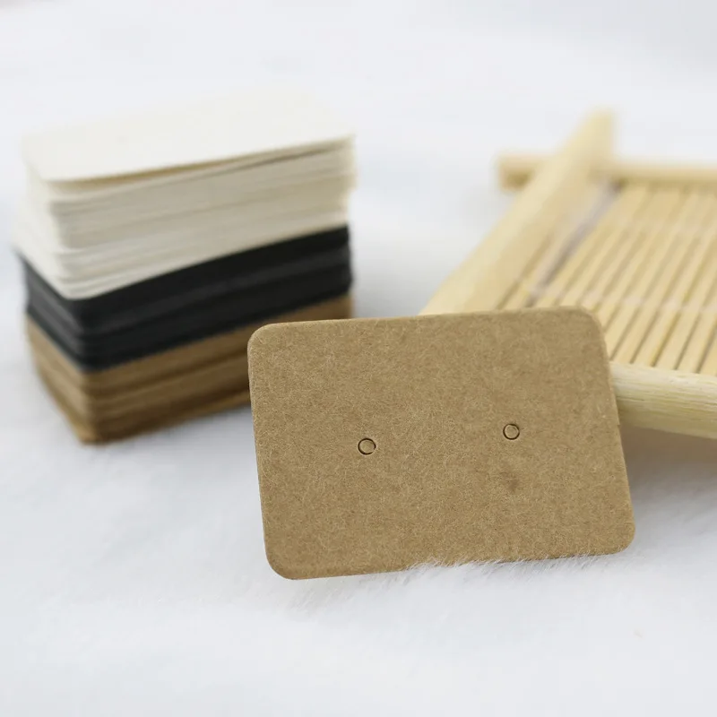 Top Trends: 100pcs 50pcs Earring Cards Packaging 2.5x3.5cm Ear Studs Display Card Cardboard Blank Kraft Paper Price Tag For DIY Jewelry Shoppable Styles