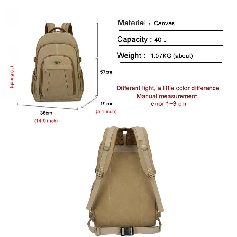 Top Trends: Laptop Canvas Backpack Men's Travel School Shoulder Bags Multifunction Rucksack Water Resistant Computer Backpacks For Teenager Shoppable Styles - Image 6