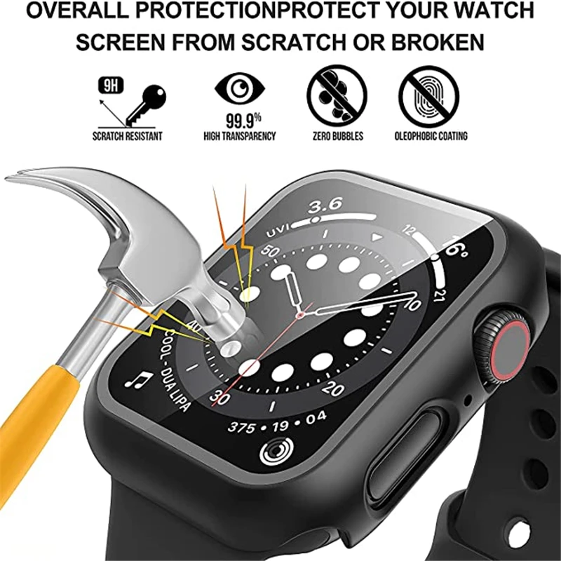 Top Trends: Glass+ Cover For Apple Watch Case 45mm / 41mm / 40mm / 44mm / 42mm / 38 IWatch Series 4 5 6 SE 7 8 Screen Protector Apple Watch Accessorie Shoppable Styles - Image 3