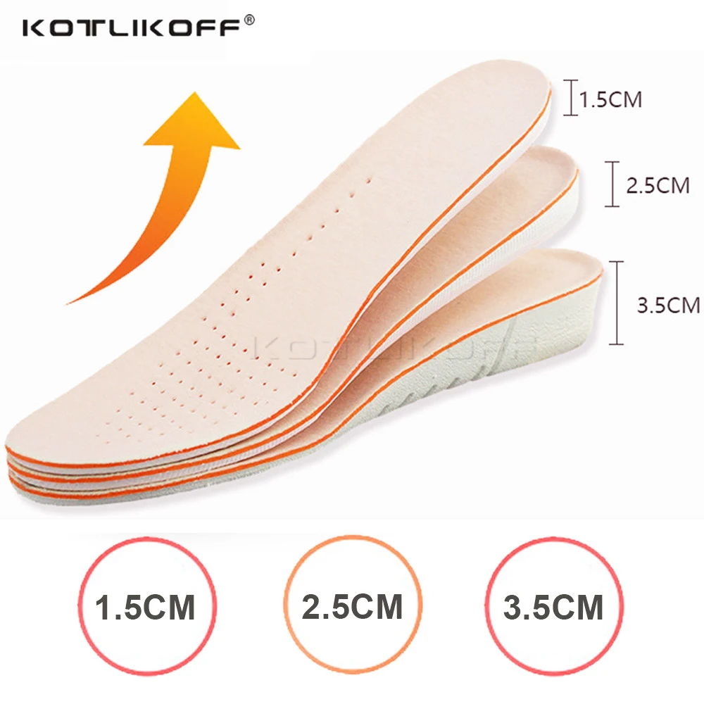 Top Trends: 1.5 / 2.5 / 3.5cm Height Increase Insole For Shoes Women Man Height Increasing Shoes Pad Inserts Care Foot Pads Comfortable Soles Shoppable Styles