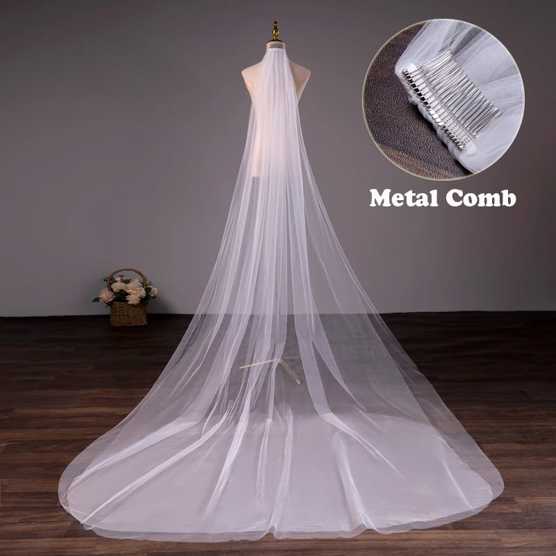 Top Trends: Two Layers Wedding Veil Bride Veil White 3 Meter 5 Meter Long Veu De Novia Brief Veil For Bride With Comb Church Veils Shoppable Styles