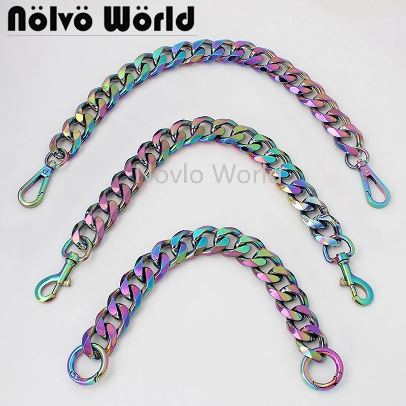 Top Trends: Rainbow 30-120cm 4 Clasps 22mm Large Curb Light Thick Chain Durable Metal Snap Carabiner Purse Chain Drop Shipping Shoppable Styles