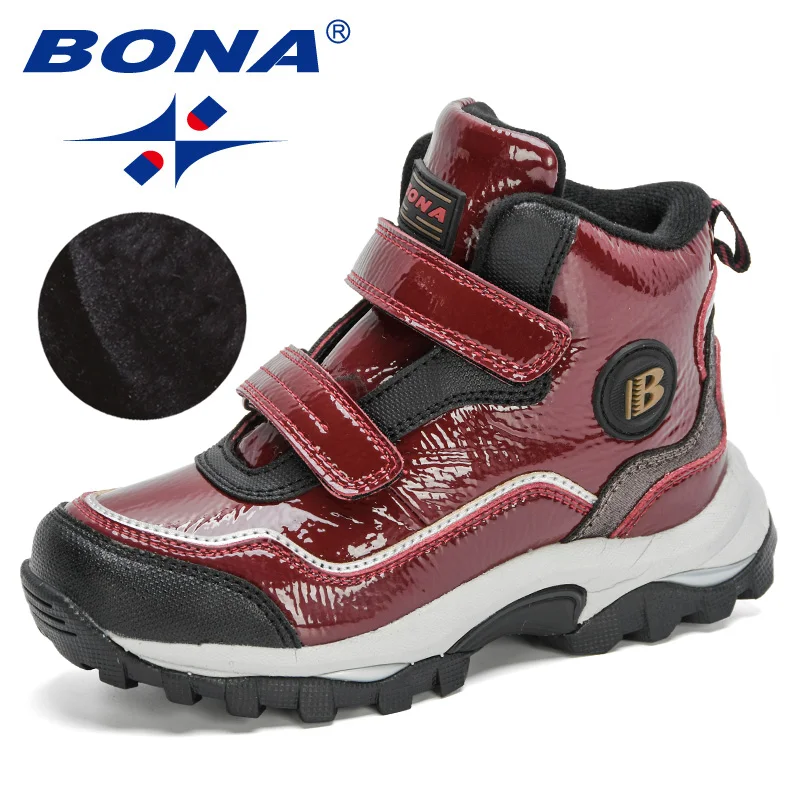 Top Trends: BONA 2020 New Designers Winter Boys Snow Boots Ankle Kids Boots Warm Wollen Lining Children Shoes Plush High Top Girls Footwear Shoppable Styles