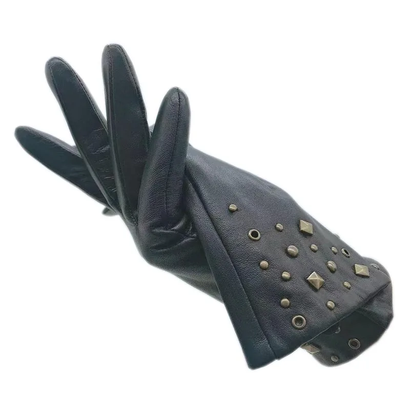 Top Trends: Gloves Winter Ladies Wrist Fashion Sheepskin Gloves Touch Screen New Black Leather Sports Outdoor Riding And Driving To Keep War Shoppable Styles