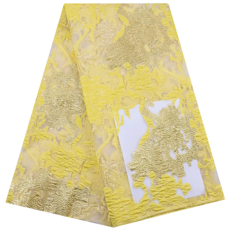 Top Trends: African Lace Fabric 2024 Tulle Fabric 5 Yards Yellow And Gold Organdy Brocade Fabric For Evening Dress Wedding Dresses 2078A Shoppable Styles - Image 4