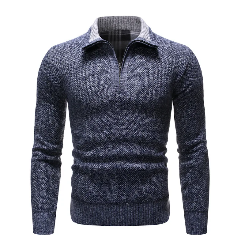 Top Trends: Autumn Winter Casual Sweaters Men Half High Collar Zippers Warm Fleece Pullovers Mens Thick Warm Knitted Sweater Men Pullovers Shoppable Styles