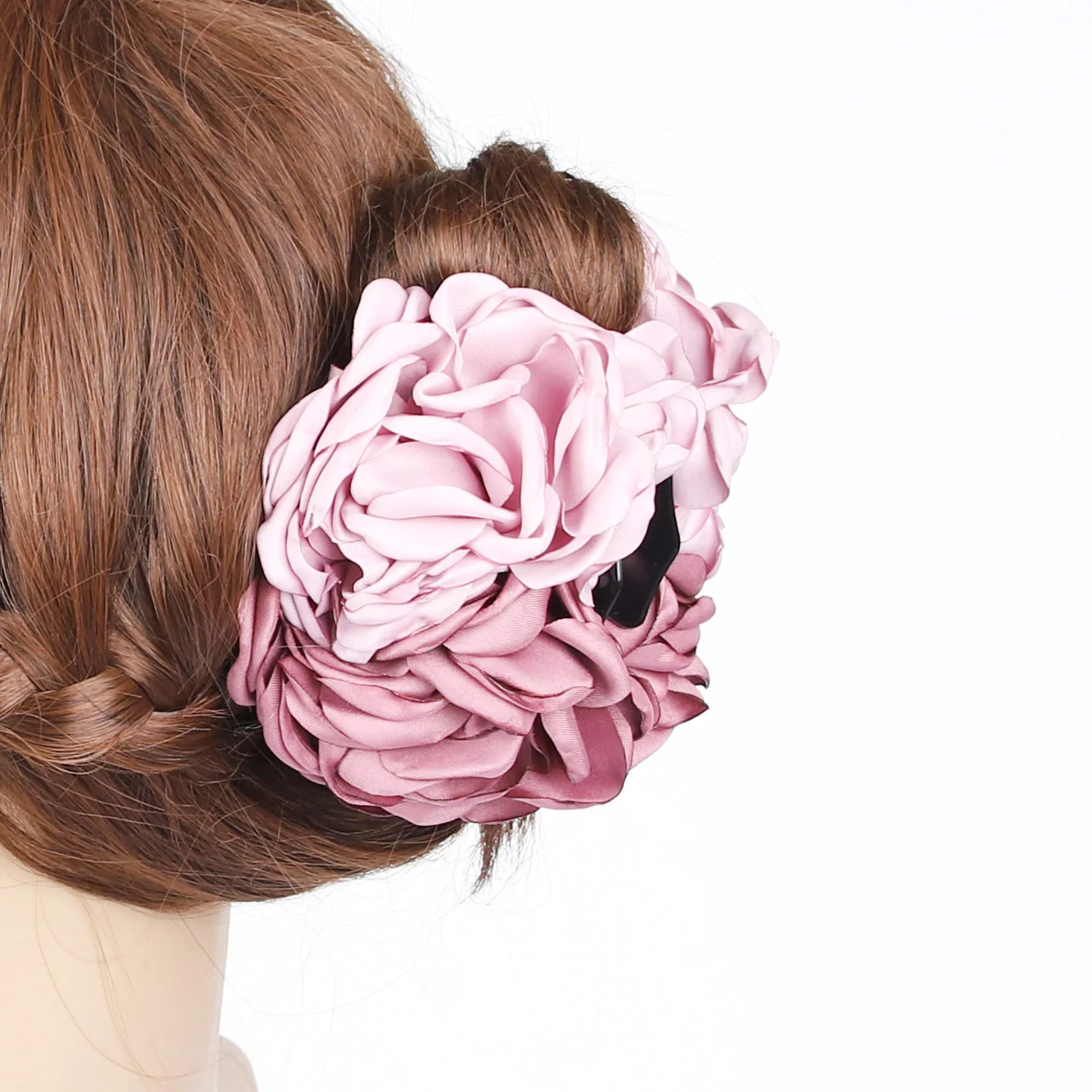 Top Trends: New Fabric Big Camellia Flower Hair Claw Clips Barrettes Women Girls 11CM Plastic Ponytail Holder Hair Clamps Hair Accessories Shoppable Styles