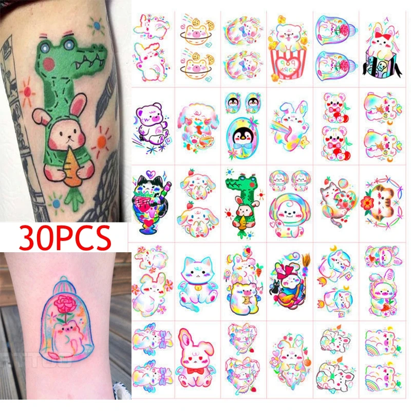 Top Trends: 50Pcs Temporary Tattoo Sticker Waterproof Water Transfer Cute Graffiti Fake Tattoo Face Arm Sticker New Temporary Tattoo Shoppable Styles - Image 5