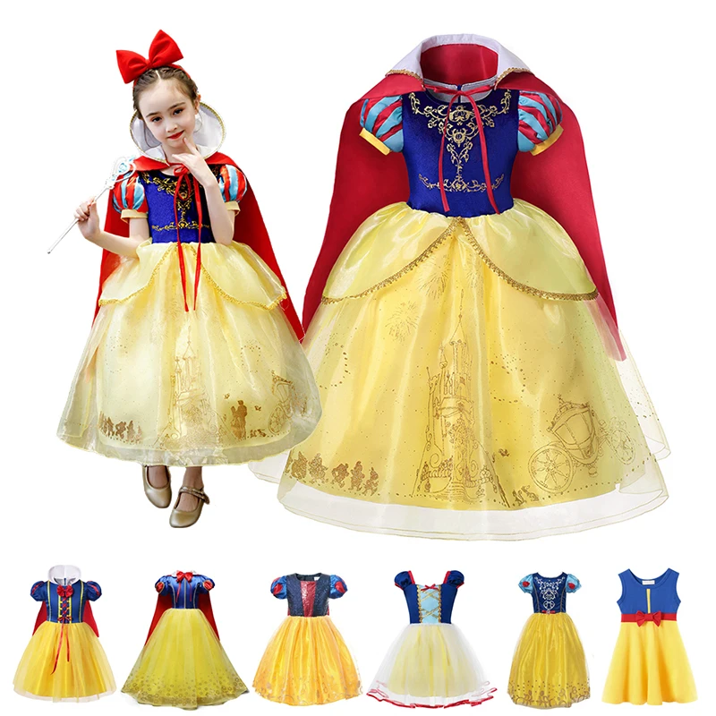 Top Trends: Kids Girl Dress Snow White Fancy Dresses Children Party Cosplay Princess Costume Bow Patchwork Role Playing Frocks Outfits 1-10Y Shoppable Styles