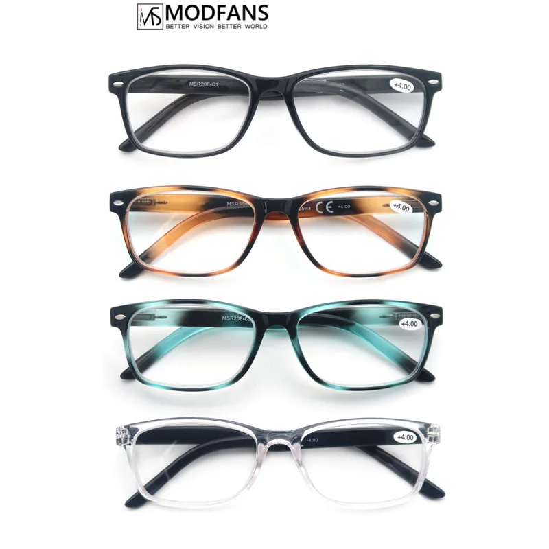 Top Trends: MODFANS Reading Glasses Men Women, Eyeglasses Readers, Square Ink Design Frame, Comfortable Wear, Unbreakable, with Sliver Rivet Shoppable Styles