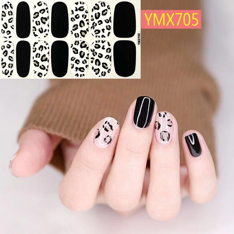 Top Trends: Baking Free Leopard Print Pattern Full Cover Nail Stickers Nail Polish Nail Decoration Self Adhesive Decals Sliders Manicuring Shoppable Styles - Image 3