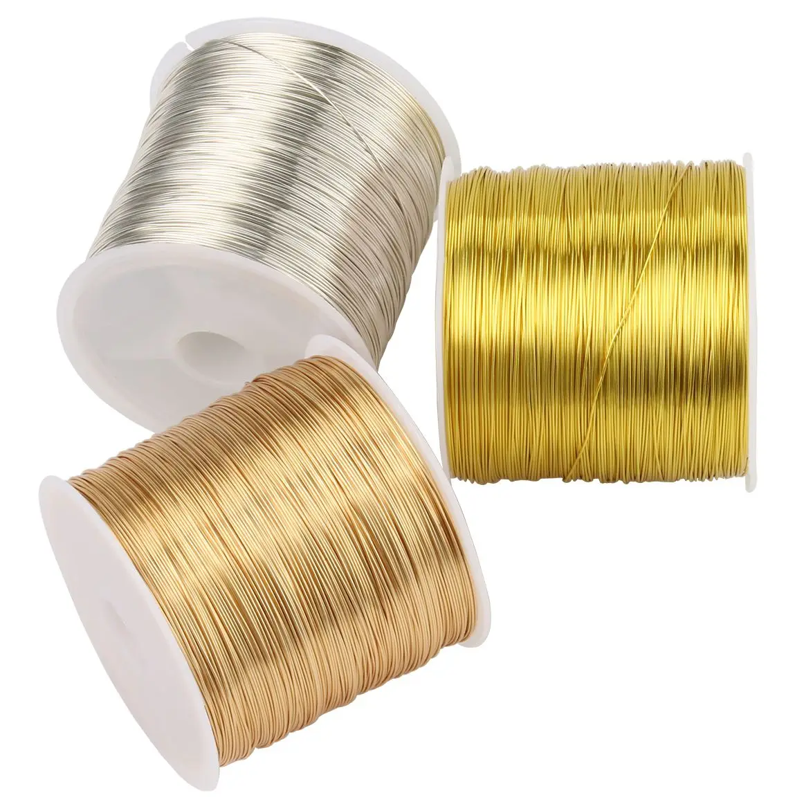 Top Trends: 100M / Roll Gold Silver Color Copper Wire For Bracelet Necklace DIY Colorfast Beading Wire Jewelry Cord String Handcraft Making Shoppable Styles