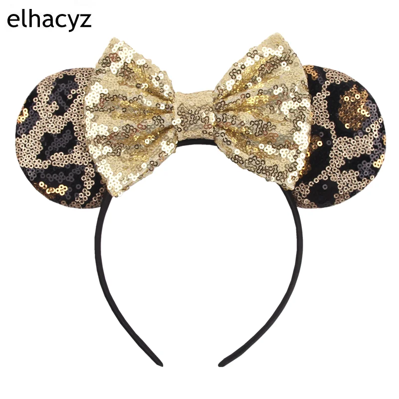 Top Trends: 2024 Popular Glitter Leopard Sequins Mouse Ears Hairband Women Girls Cosplay Headband Party Head Wear DIY Kids Hair Accessories Shoppable Styles