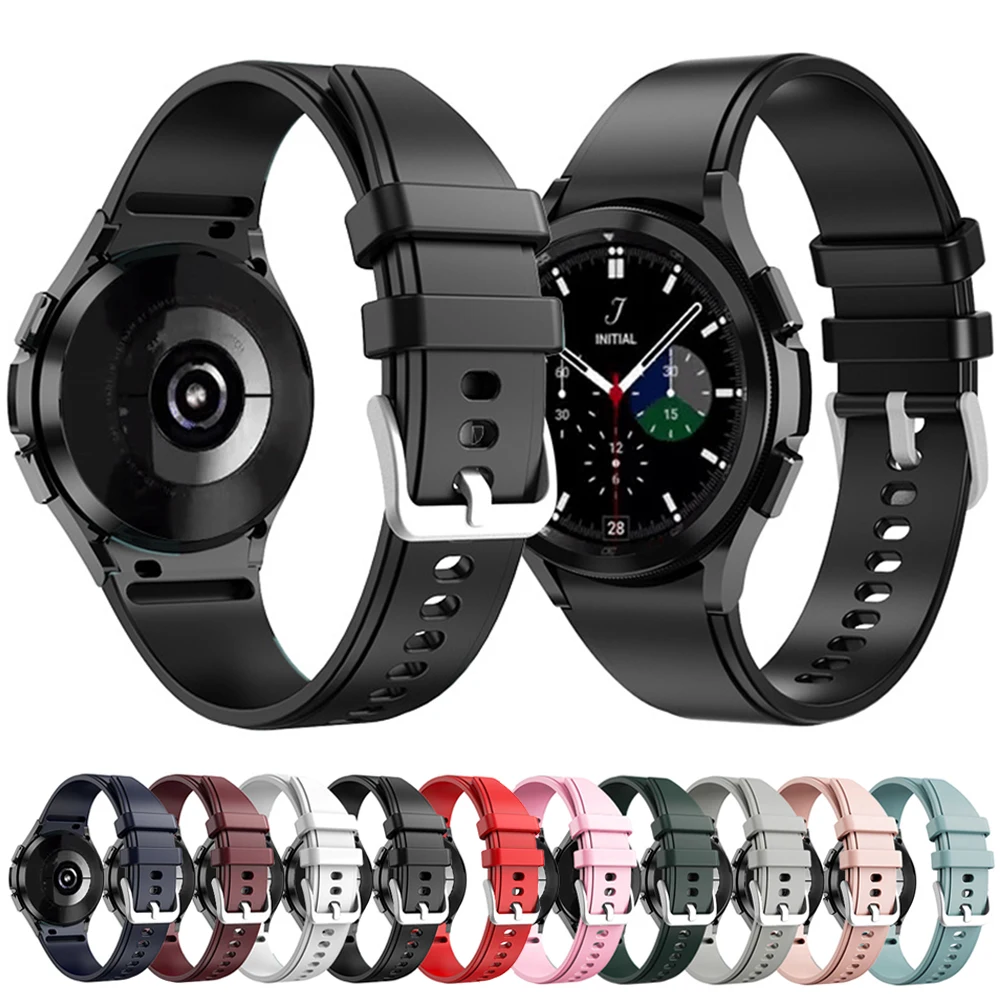 Top Trends: 20mm Original Silicone Band For Samsung Galaxy Watch 4 / 6 Classic 43mm 47mm Bracelet For Galaxy Watch 6 / 5 / 4 44mm 40mm 45mm Band Shoppable Styles