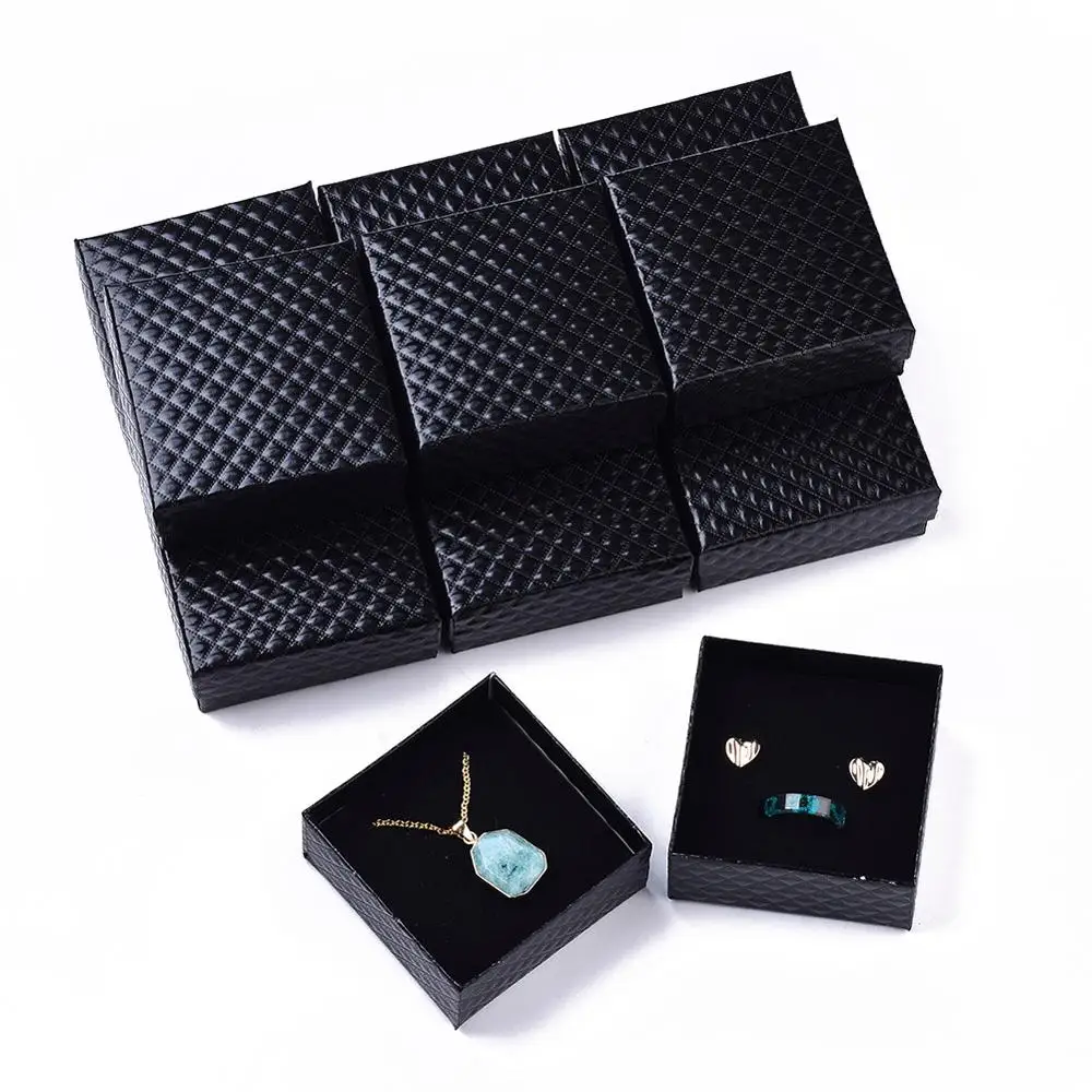 Top Trends: 12pc Jewelry Organizer Storage Gift Box Pendant Necklace Earrings Ring Box Paper Jewellry Packaging Container With Sponge Inside Shoppable Styles