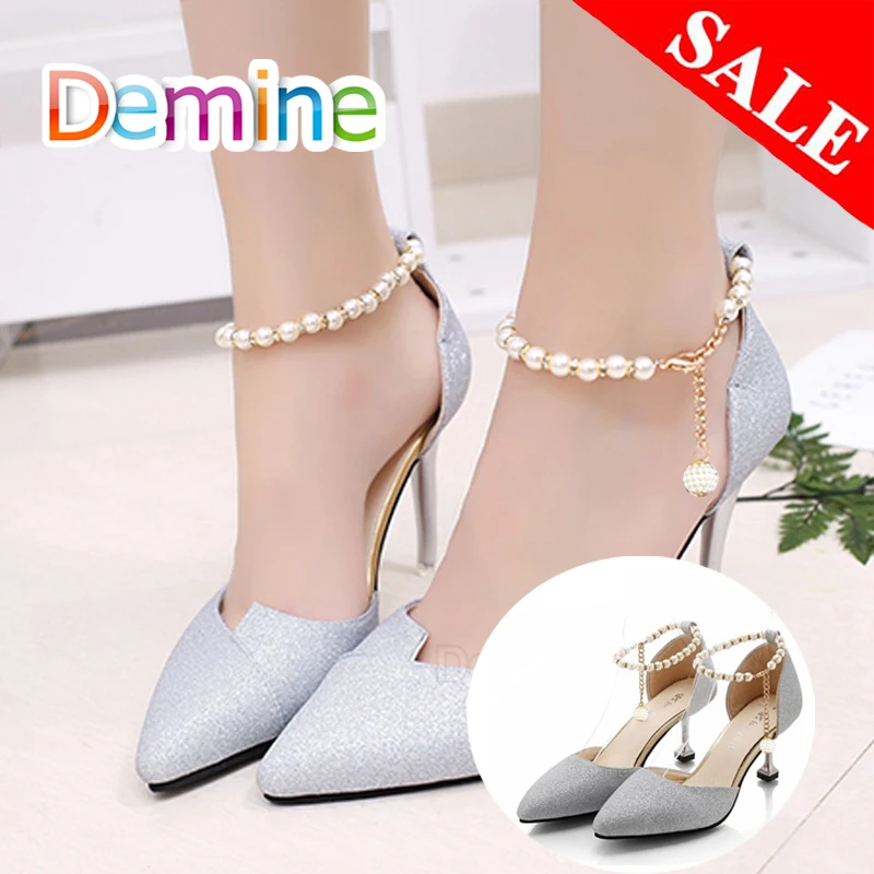 Top Trends: Women Shoelaces For High Heels Pearl Heels Band Shoe Belt Ankle Holding Loose Anti-skid Bundle Tie Straps Band Shoes Decoration Shoppable Styles