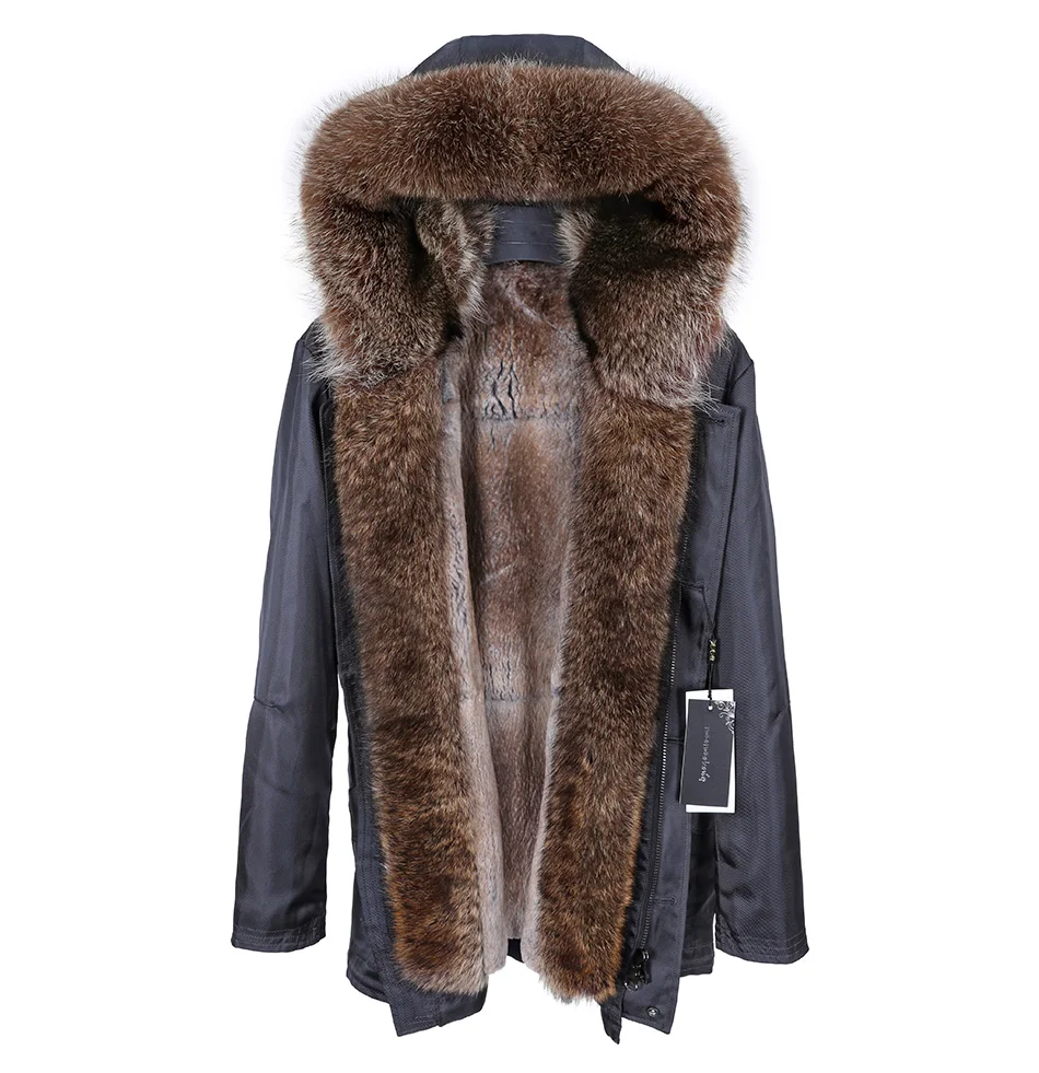 Top Trends: Rabbit Fur Lined Bomber Jacket Men&#039;s Natural Winter Coat Locomotive Real Fur Coat Leather Real Raccoon Fur Parker Shoppable Styles